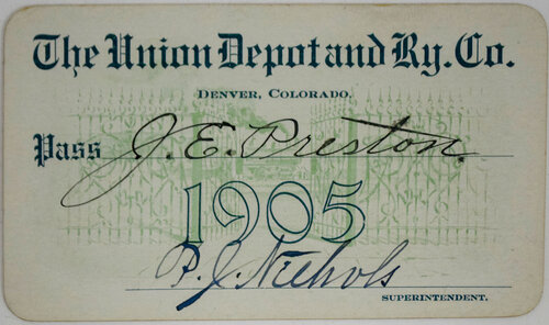 UNION DEPOT & RAILWAY CO PASS