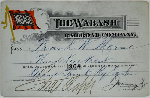 WABASH RAILROAD COMPANY PASS