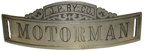 JP RY CO MOTORMAN BADGE