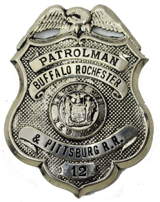 BUFFALO ROCHESTER & PITTSBURGH PATROLMAN BADGE