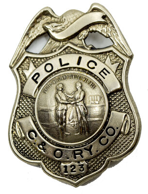 C&O RY CO POLICE BADGE