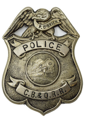 CB&QRR POLICE BADGE