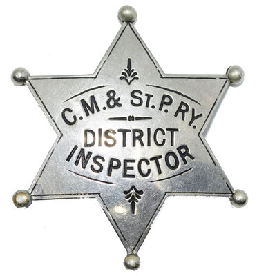 CM&STPRY DISTRICT INSPECTOR BADGE