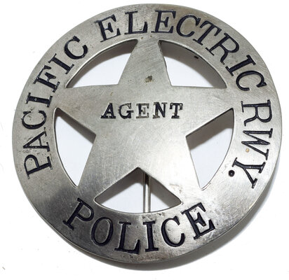 PACIFIC ELECTRIC RWY POLICE AGENT BADGE