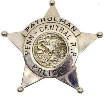 PENN-CENTRAL RR POLICE PATROLMAN BADGE