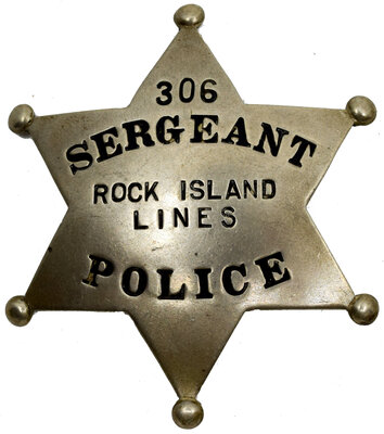 ROCK ISLAND LINES SERGEANT POLICE BADGE