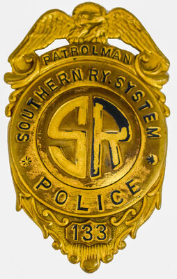 SOUTHERN RAILWAY POLICE PATROLMAN BADGE