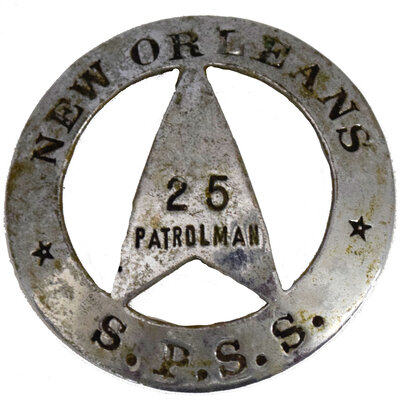 SP SS NEW ORLEANS PATROLMAN BADGE