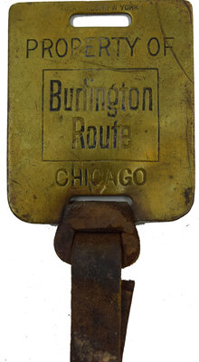 BURLINGTON ROUTE BAGGAGE TAG