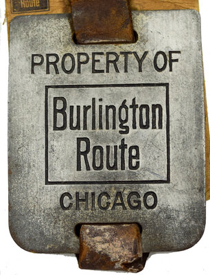 BURLINGTON ROUTE BAGGAGE TAG