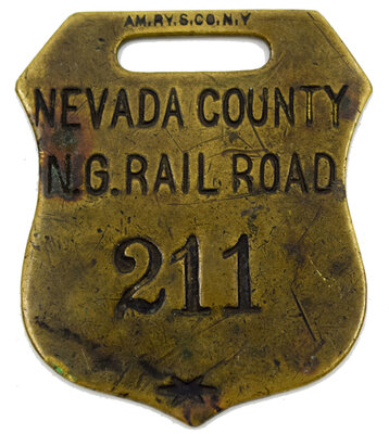 NEVADA COUNTY NG RAILROAD BAGGAGE TAG