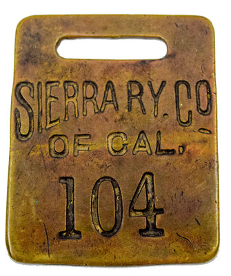 SIERRA RY CO OF CAL BAGGAGE TAG