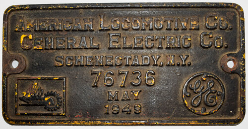 PRR BUILDERS PLATE