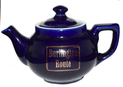 CB&Q COBALT BLUE TEAPOT