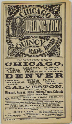 CHICAGO BURLINGTON & QUINCY BROCHURE