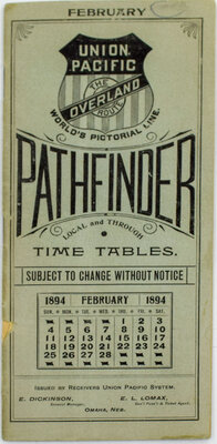 UNION PACIFIC TIMETABLE