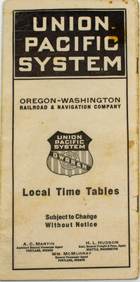 UNION PACIFIC SYSTEM TIMETABLE