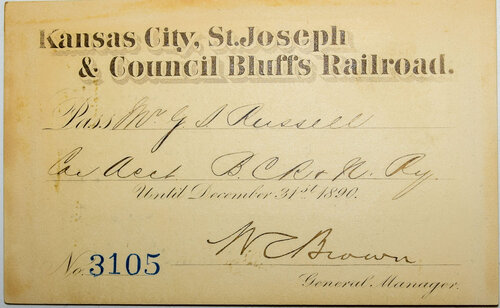 KANSAS CITY ST JOSEPH & COUNCIL BLUFFS PASS