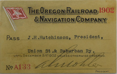 OREGON RAILWAY & NAVIGATION PASS