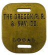 OREGON RR & NAV CO BAGGAGE TAG