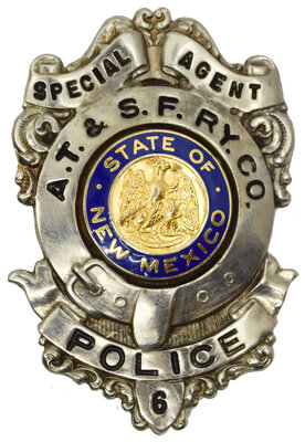 AT&SFRY CO POLICE BADGE #6