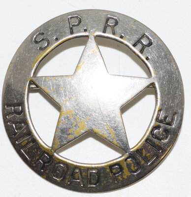 SPRR RAILROAD POLICE BADGE