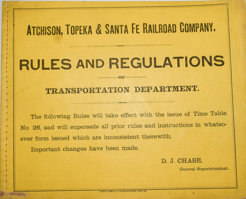 AT&SF RULES & REGULATIONS