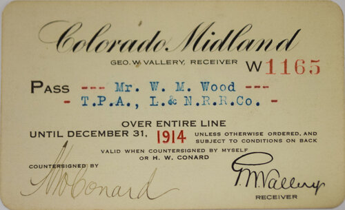 COLORADO MIDLAND RY PASS