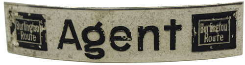 BURLINGTON ROUTE AGENT BADGE