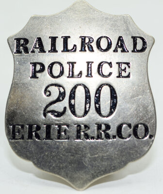 ERIE RR CO RAILROAD POLICE 200 BADGE