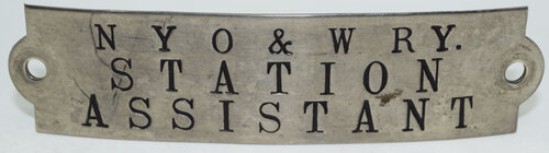 NYO&W RY STATION ASSISTANT BADGE