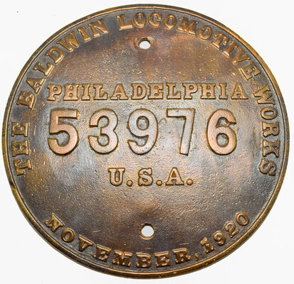 CHICAGO BURLINGTON & QUINCY BUILDERS PLATE