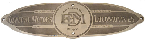 DENVER & RIO GRANDE WESTERN BUILDERS PLATE