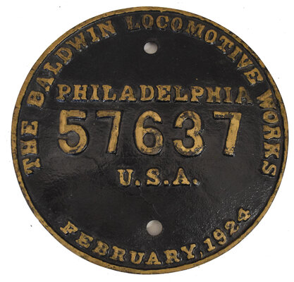 ST LOUIS & O’FALLON RAILROAD BUILDERS PLATE