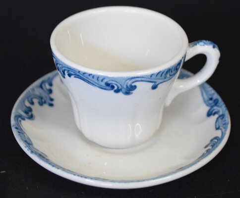 UP HARRIMAN BLUE DEMITASSE SET