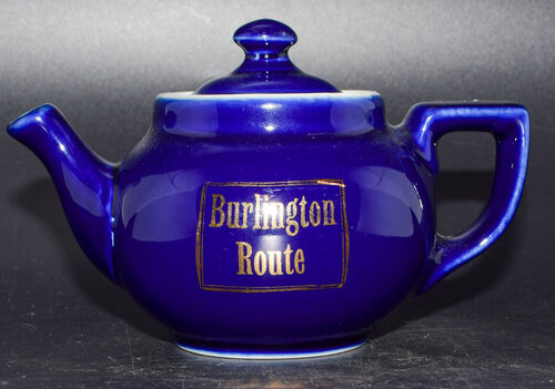 CB&Q COBALT BLUE TEAPOT