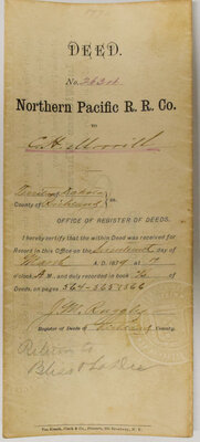 NORTHERN PACIFIC RR CO DEED