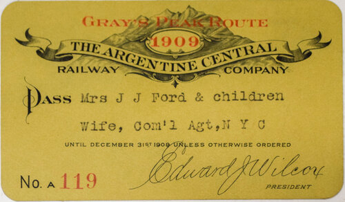 The ARGENTINE CENTRAL RAILWAY PASS