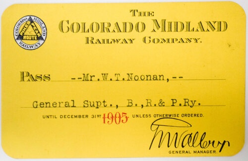 COLORADO MIDLAND RAILWAY PASS