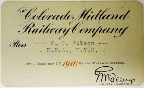 COLORADO MIDLAND RAILWAY PASS