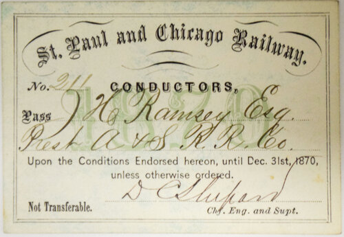 ST PAUL & CHICAGO RAILWAY PASS