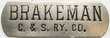View lot 42 C&SRY CO BRAKEMAN BADGE