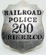 View lot 51 ERIE RR CO RAILROAD POLICE 200 BADGE