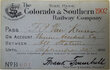 COLORADO & SOUTHERN RAILWAY PASS