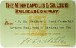 The MINNEAPOLIS & ST LOUIS RAILROAD PASS