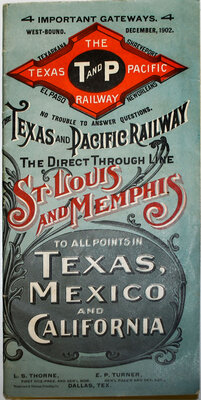 TEXAS & PACIFIC TIMETABLE