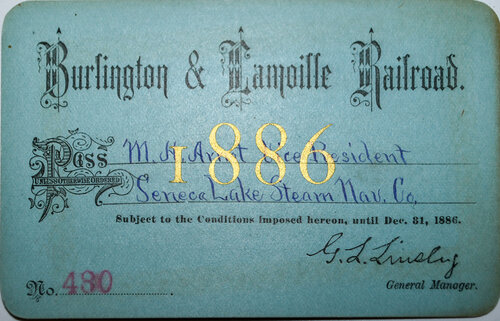 BURLINGTON & LAMOILLE RAILROAD PASS