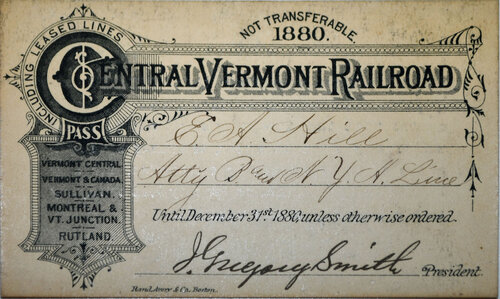 CENTRAL VERMONT RAILROAD PASS