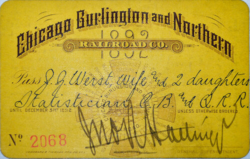 CHICAGO BURLINGTON & NORTHERN RAILROAD PASS