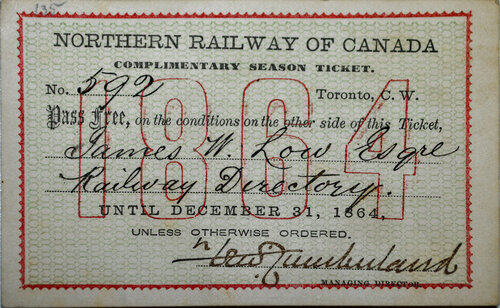 NORTHERN RAILWAY OF CANADA PASS